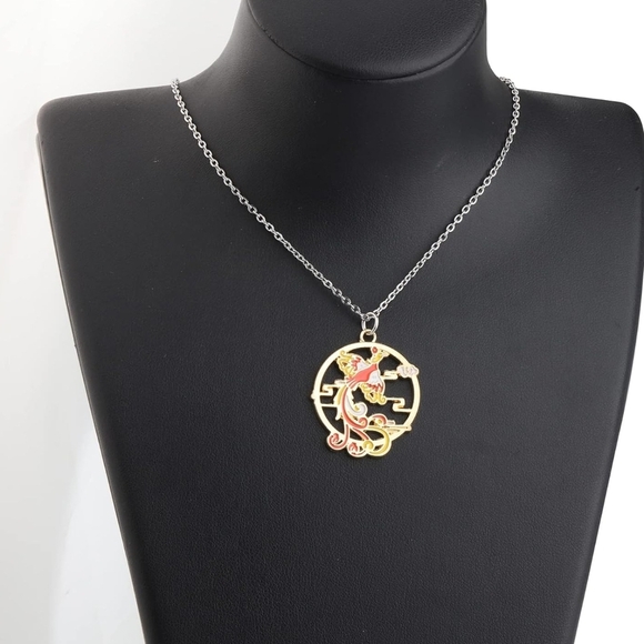 Gold and Red Phoenix Necklace Jewelry - Picture 4 of 6